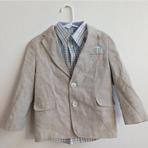 Class Club Blazer Button Down Set Boys Sz 4T Easter Plaid